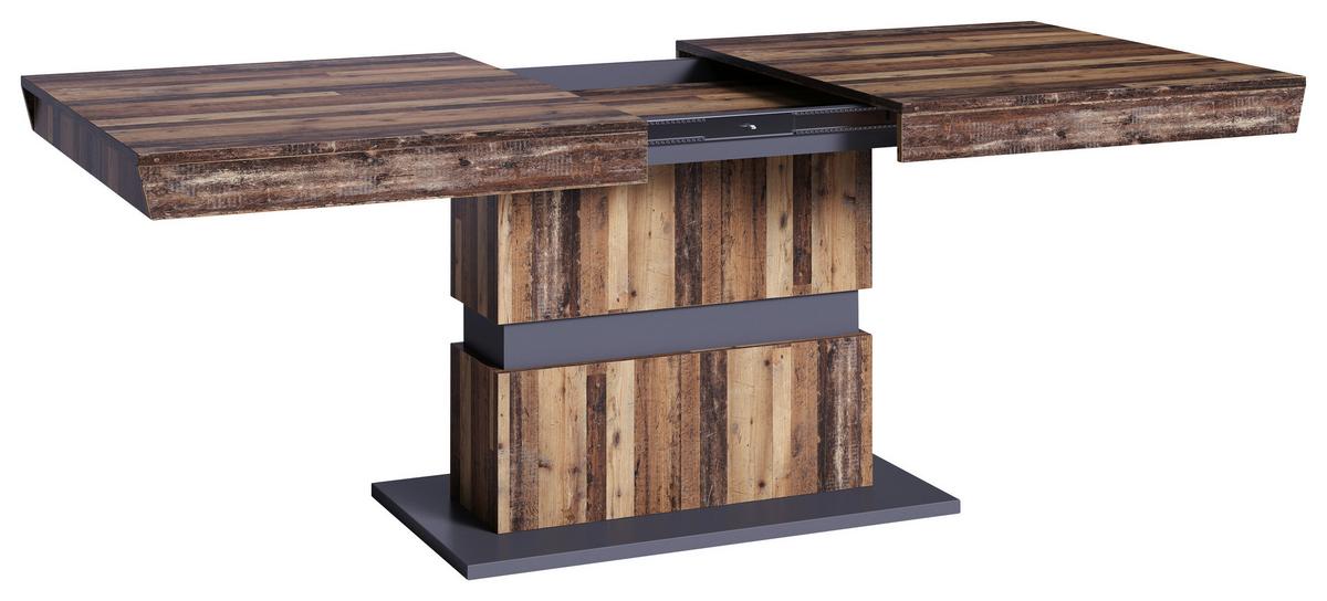 Esstisch Ausziehbar Matthew 160-215x90 Cm Braun/anthrazit - Anthrazit/Dunkelbraun, MODERN, Holzwerkstoff (160/90/75cm) - MID.YOU