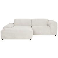 ECKSOFA Hannah Creme 170x252 cm - Creme/Schwarz, Design, Textil (170/252cm) - MID.YOU