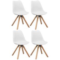 Schalenstuhl Vilnius Weiß - Weiß/Naturfarben, LIFESTYLE, Holz/Kunststoff (48,5/84/55cm) - MID.YOU