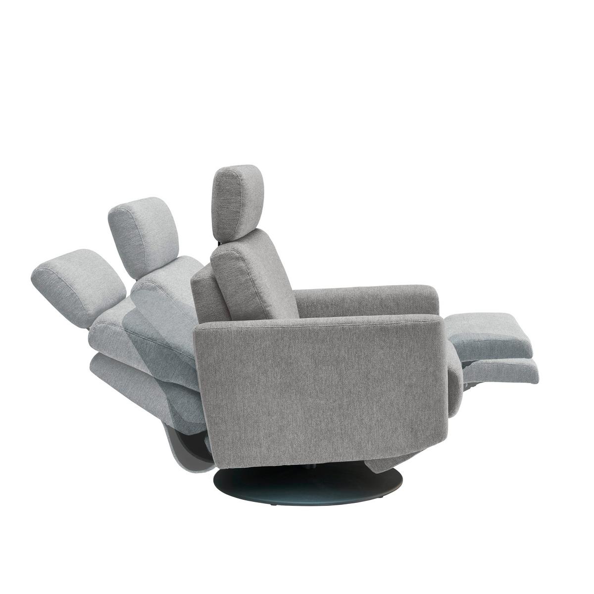 Relaxsessel Centrale T: 87-154 cm, Silberfarben - Silberfarben/Schwarz, MODERN, Textil (77/105/87-154cm) - Livetastic