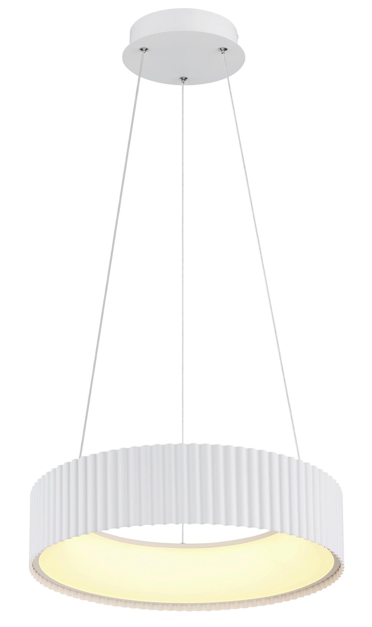 ZÁVĚSNÉ LED SVÍTIDLO KEMP - bílá/průhledné, Basics, kov/plast (46/12cm) - Globo