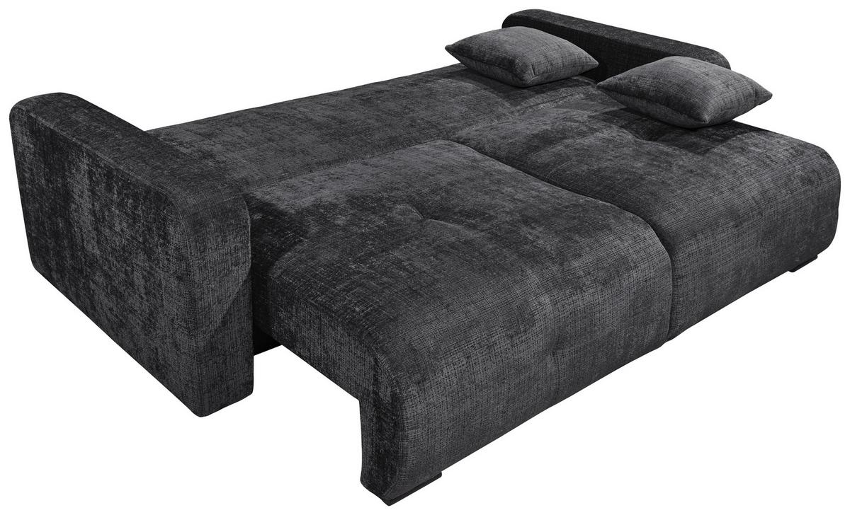 Schlafsofa Bullet Schwarz B: 235 Cm - Schwarz, KONVENTIONELL, Textil (235/88/120cm) - MID.YOU