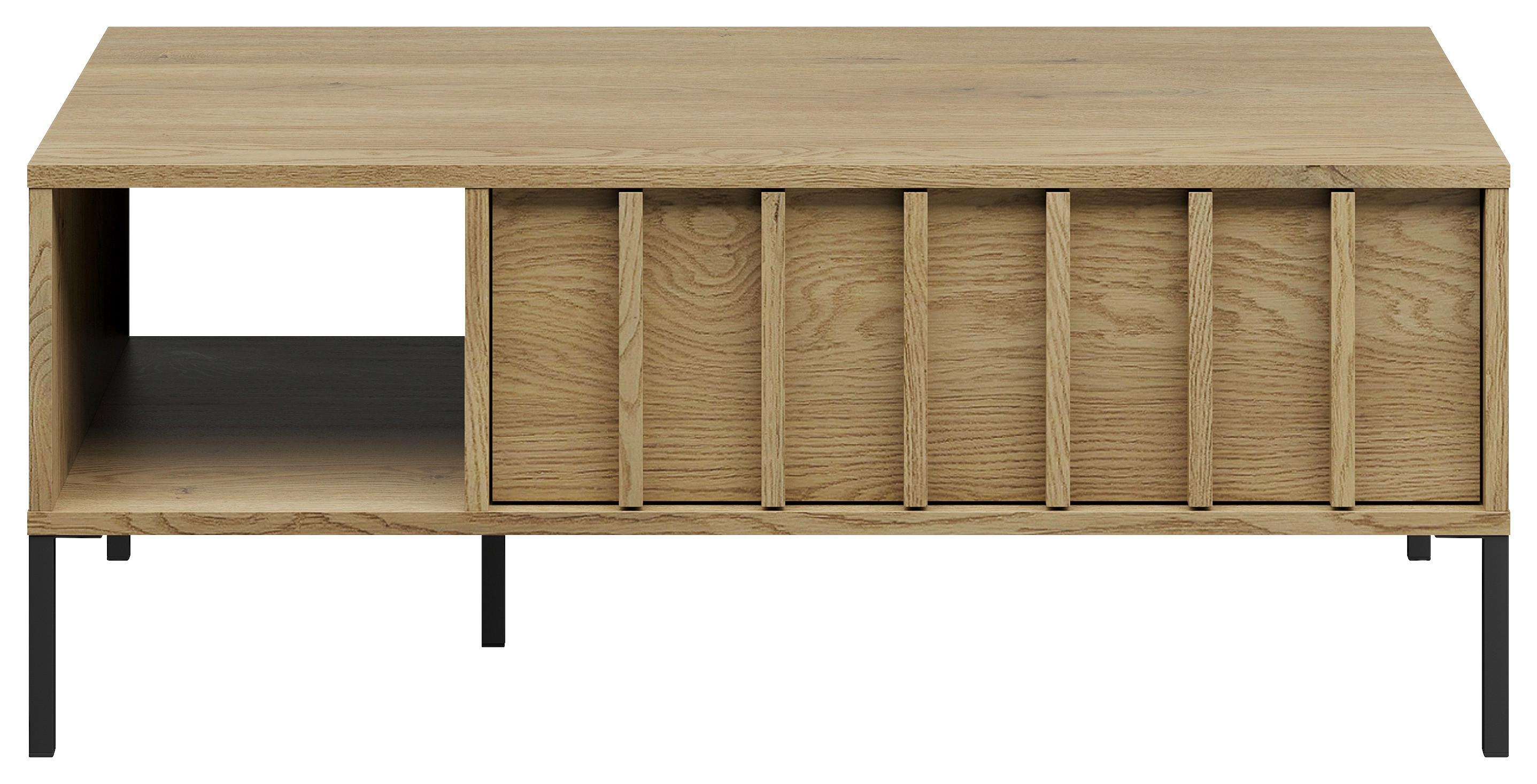 Couchtisch Louisiana Eichefarben L: 100cm - Eichefarben/Schwarz, Design, Holz/Metall (100/55/40cm) - MID.YOU