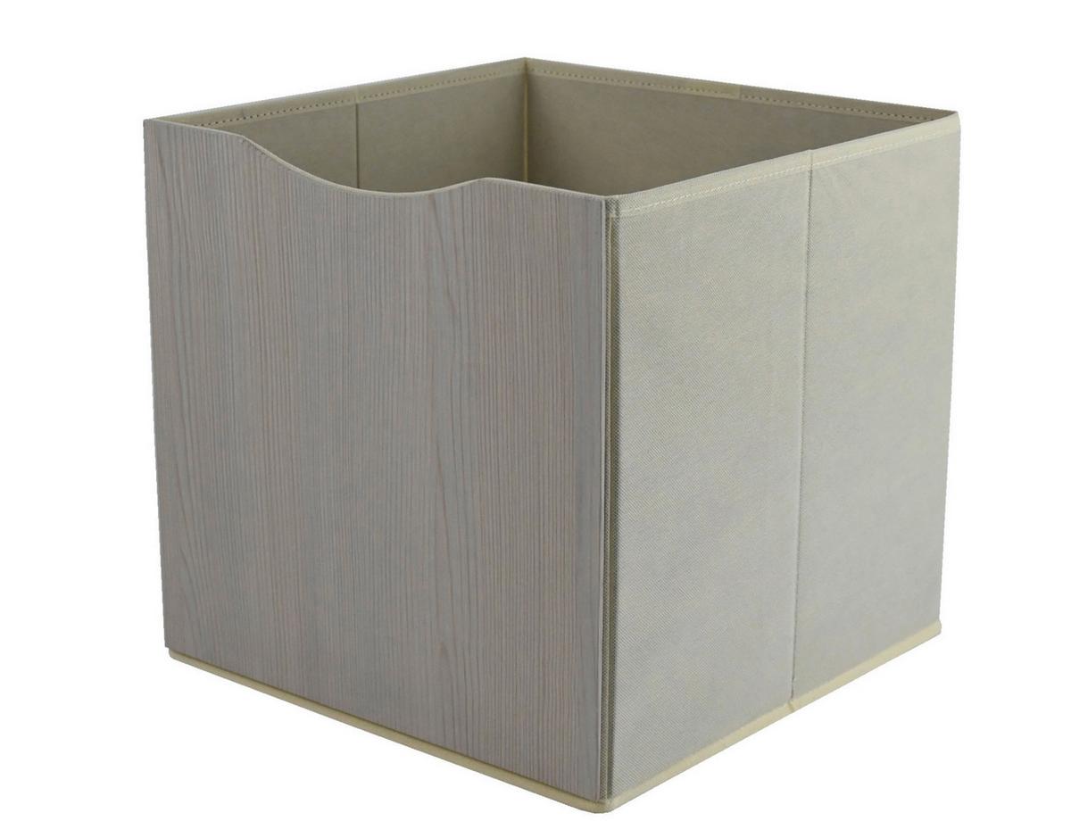 Skládací krabice BETTY - krémová, Konvenční, kompozitní dřevo/textil (33/33/32cm) - Mömax