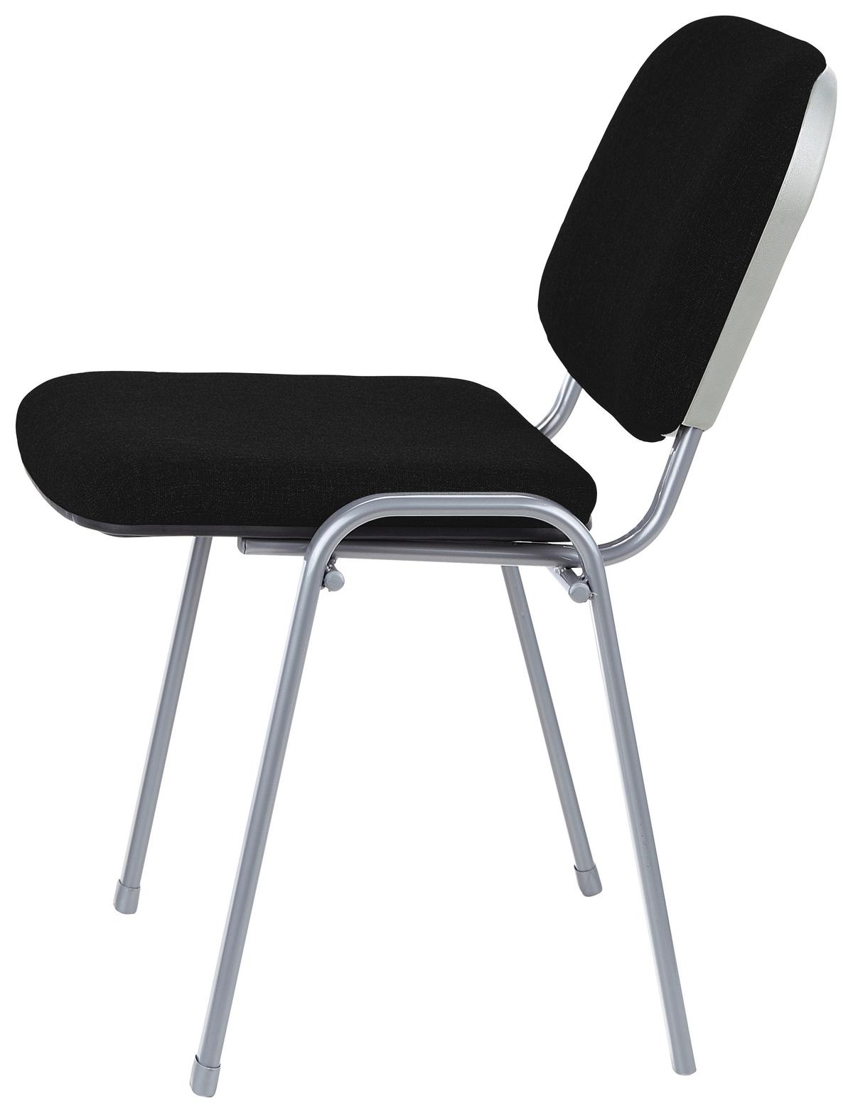 Besucherstuhl Xt 600 - Silberfarben/Schwarz, Basics, Textil/Metall (58/84/48cm) - MID.YOU