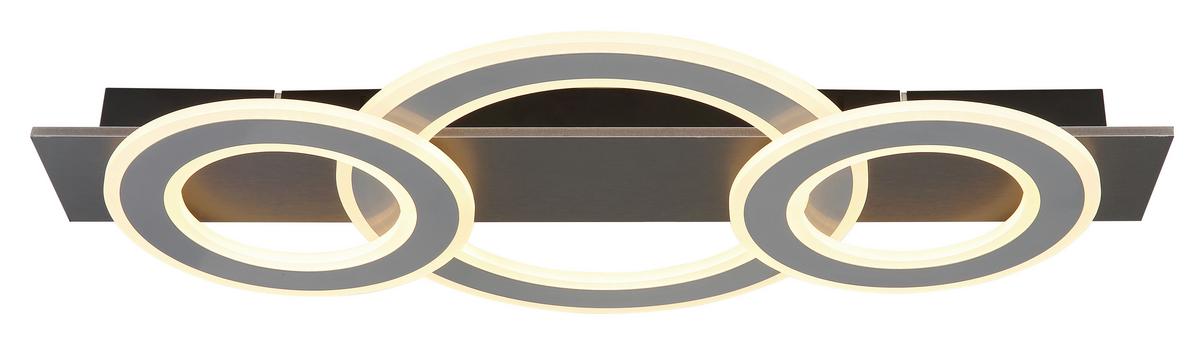 LED-Deckenleuchte, 3000k 48034-50 Jayden - Anthrazit/Opal, Design, Kunststoff/Metall (73/35/7cm) - Globo