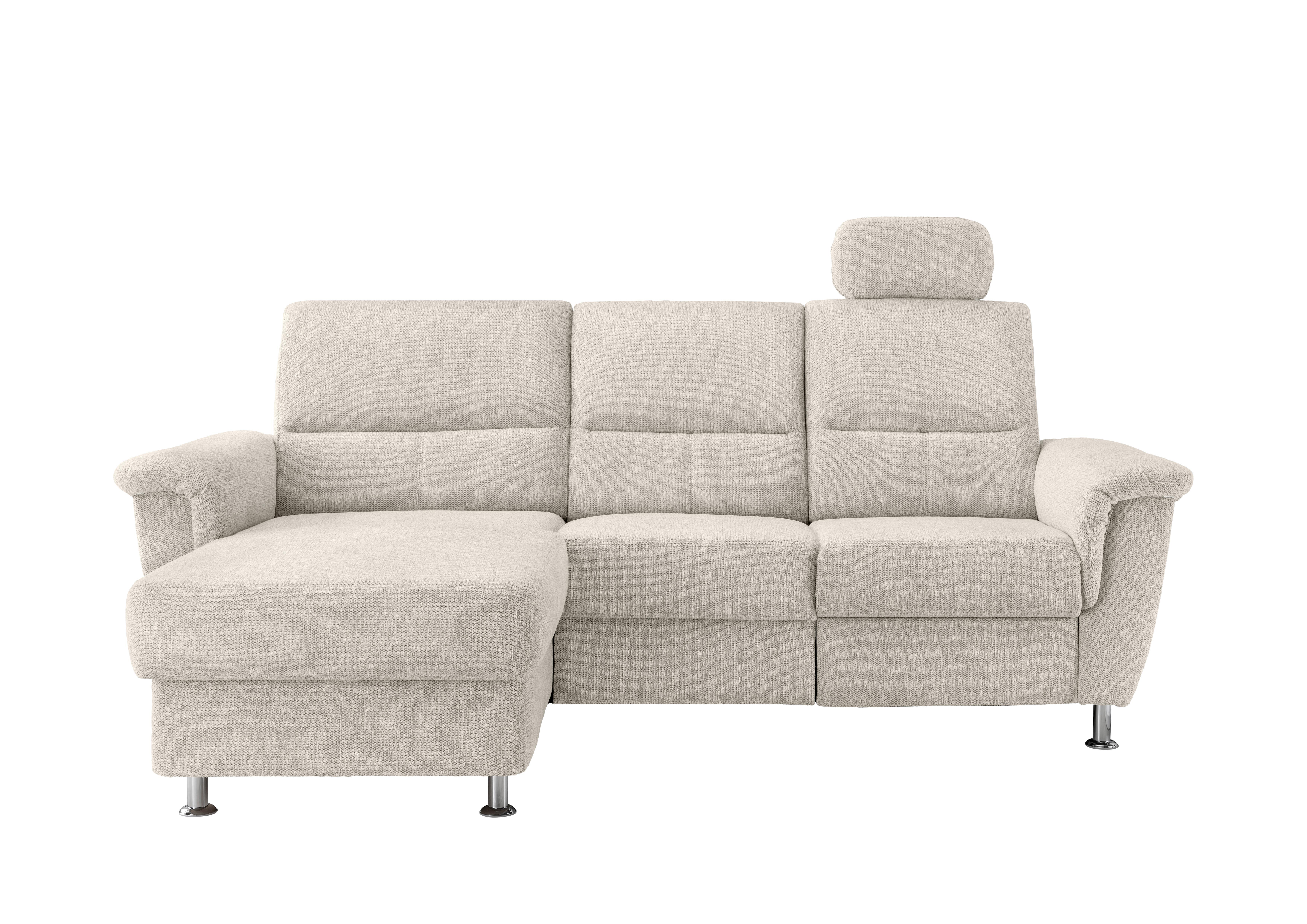 Ecksofa mit Stauraum Parole Beige Chenille - Chromfarben/Beige, MODERN, Textil (165/231cm) - Livetastic