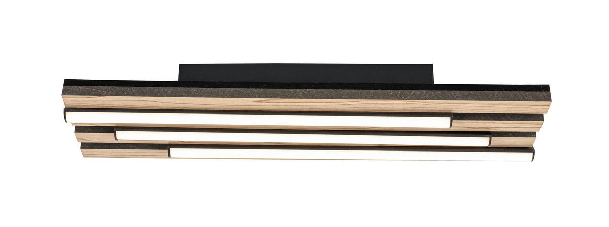Led Mennyezeti Lámpa Ada - tölgyfa színű/fekete, Modern, műanyag/faalapú anyag (50/14,5/7,5cm) - Luca Bessoni
