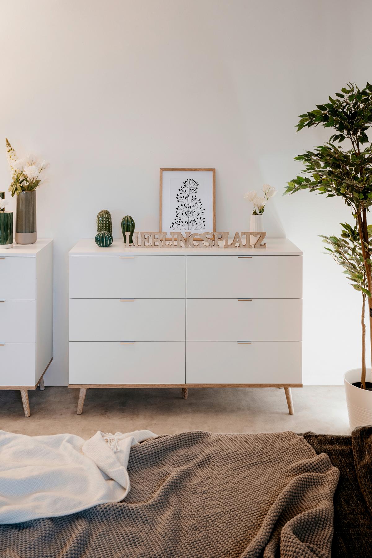 Kommode Göteborg Weiß/sonoma Eiche B: 120 Cm - Weiß/Sonoma Eiche, KONVENTIONELL, Holzwerkstoff (120/87/40cm) - MID.YOU