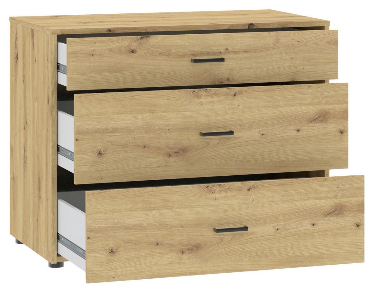 Kleiderschrank Kivo Eiche Artisan Dekor, B: 90 cm - Eiche Artisan, Basics, Holzwerkstoff (90/239,40/52,1cm)