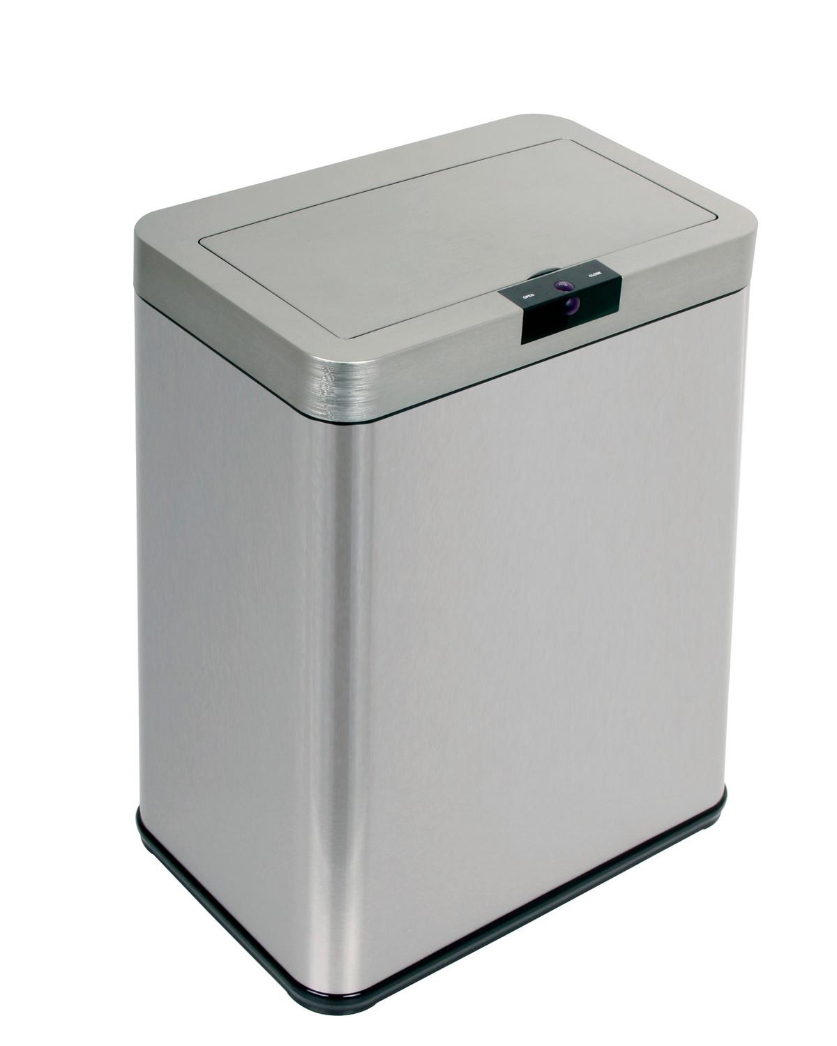 ODPADKOVÝ KOŠ ECHTWERK "SQUARE" - barvy stříbra/černá, Trend, kov/plast (40.3/25.3/57.4cm) - Echtwerk