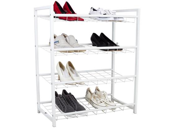 Regál Na Topánky Rom - biela, Moderný, kov (80/83/30cm) Regál Na Topánky Rom - biela, Moderný, kov (80/83/30cm)