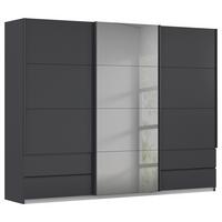 Schwebetürenschrank Karpo - Grau, KONVENTIONELL, Holzwerkstoff (271/210/62cm)