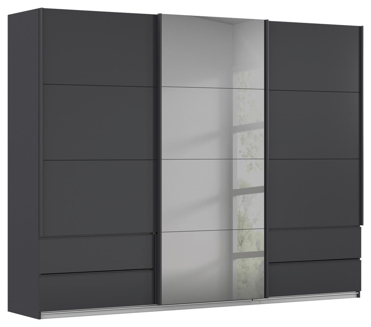 Schwebetürenschrank Karpo - Grau, KONVENTIONELL, Holzwerkstoff (271/210/62cm)