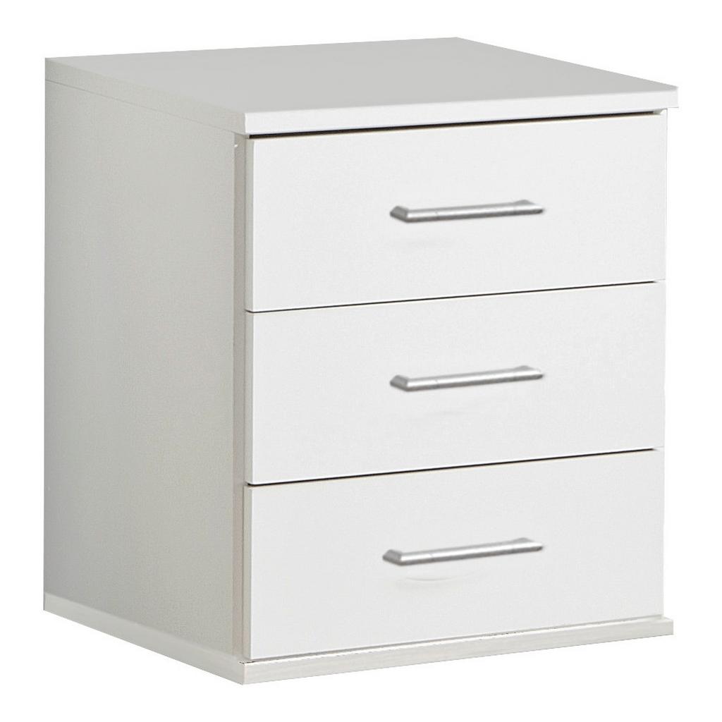 Nachtkästchen Weiß Dekor H: 55 cm Osaka