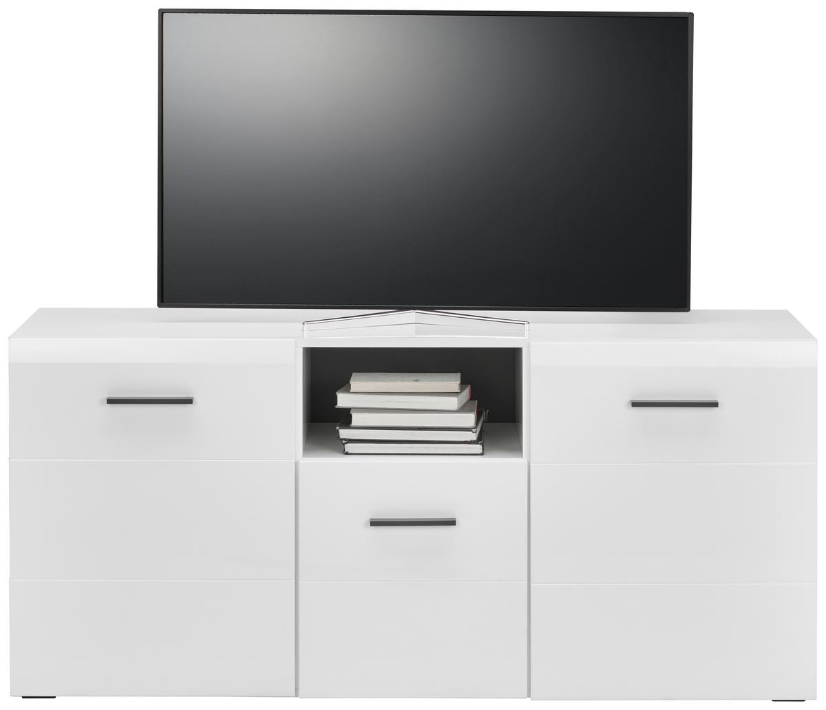 Tv-element Avanti Weiß/anthrazit B: 140cm - Anthrazit/Weiß, MODERN, Holzwerkstoff (140/64/42cm) - Hom`in