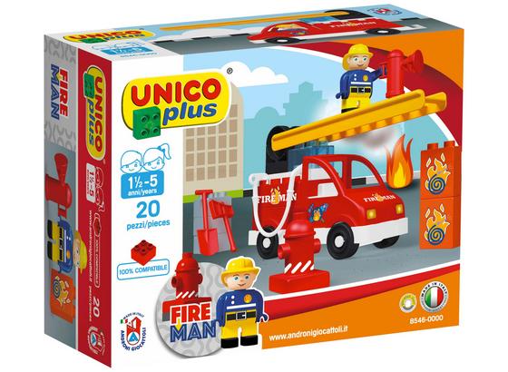 Bausteine Unico Plus Feuerwehrwagen - Gelb/Rot, Kunststoff - Unico Plus Bausteine Unico Plus Feuerwehrwagen - Gelb/Rot, Kunststoff - Unico Plus