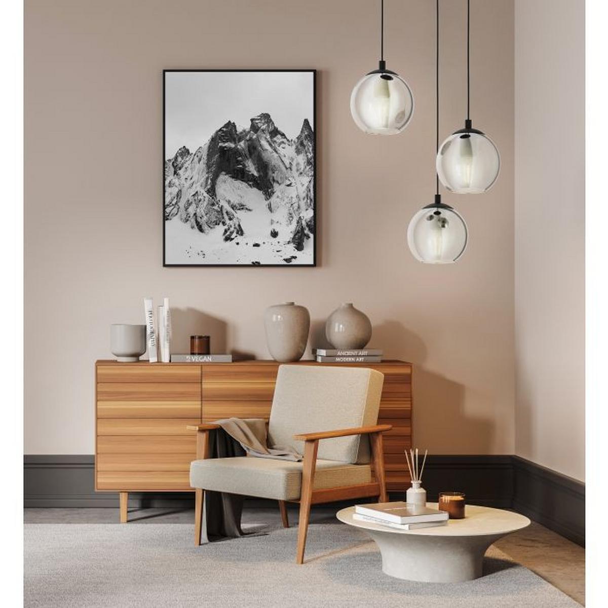Hängeleuchte 98653 Ariscani - Schwarz, Trend, Glas/Metall (42,5/110cm) - Eglo