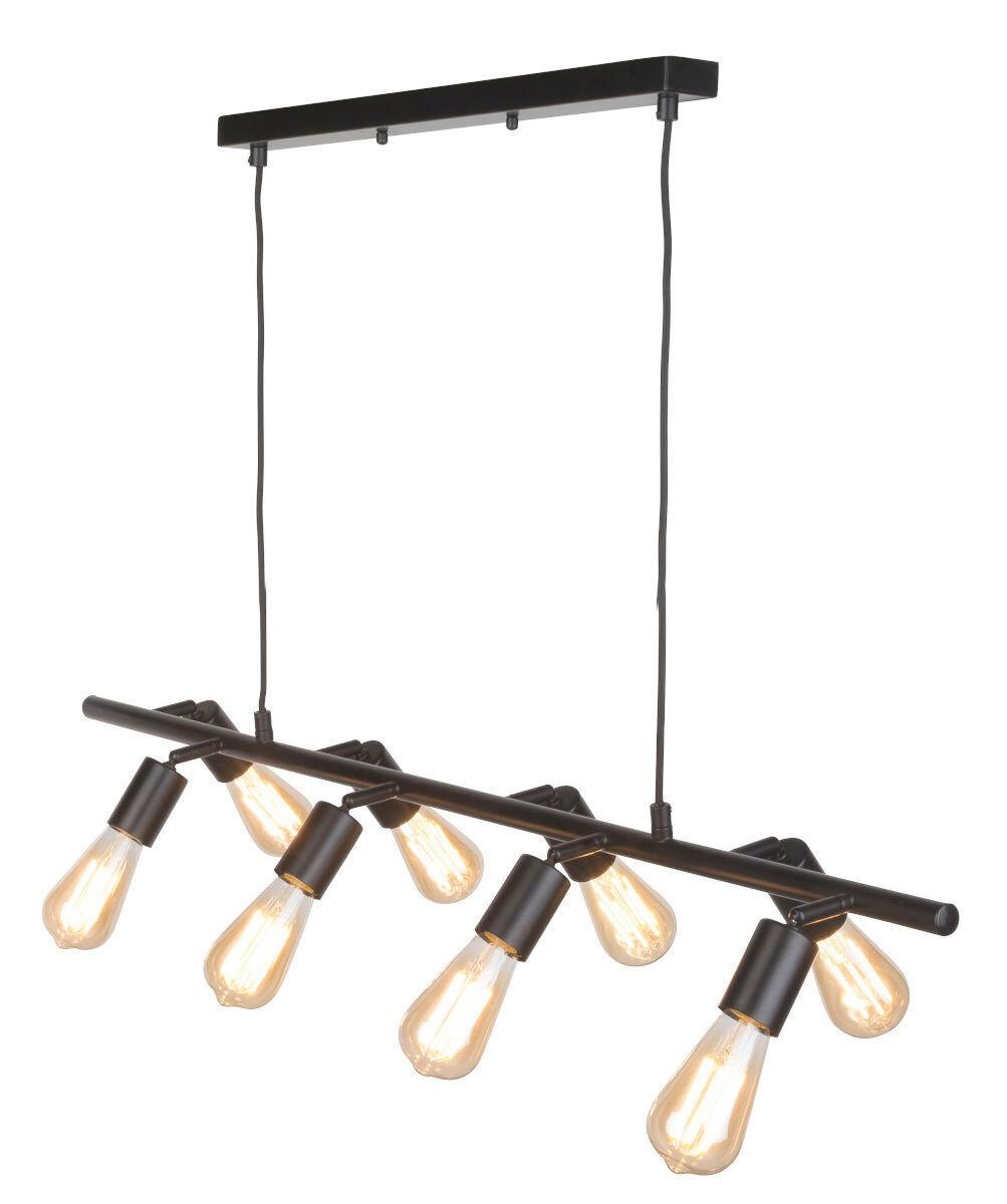 Hängeleuchte Miami H: 28-175cm 8-Flammig höhenverstellbar - Schwarz, Design, Metall (105/28/28-175cm) - It's about Romi