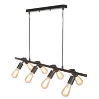 Hängeleuchte Miami H: 28-175cm 8-Flammig höhenverstellbar - Schwarz, Design, Metall (105/28/28-175cm) - It's about Romi