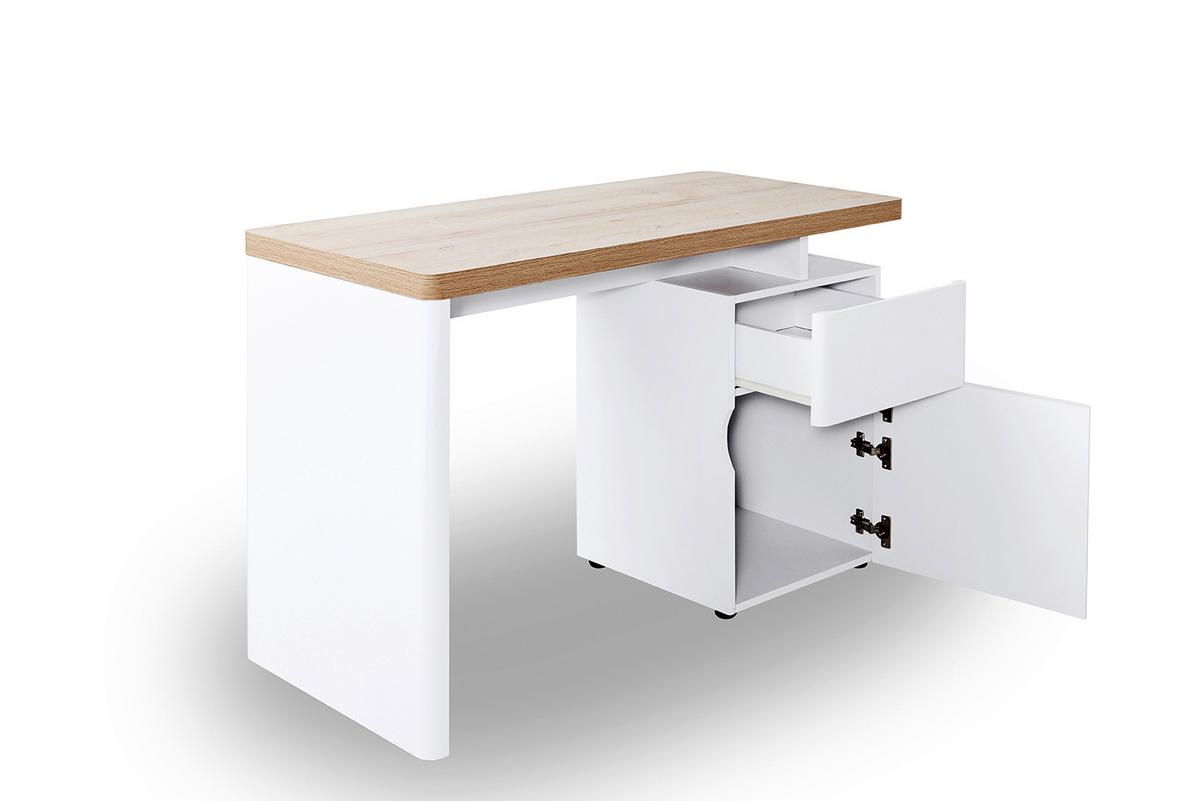 Schreibtisch B 120cm H 55cm Cuuba Libre 122, weiß - Eichefarben/Weiß, Design, Holzwerkstoff (120/55/76cm) - MID.YOU