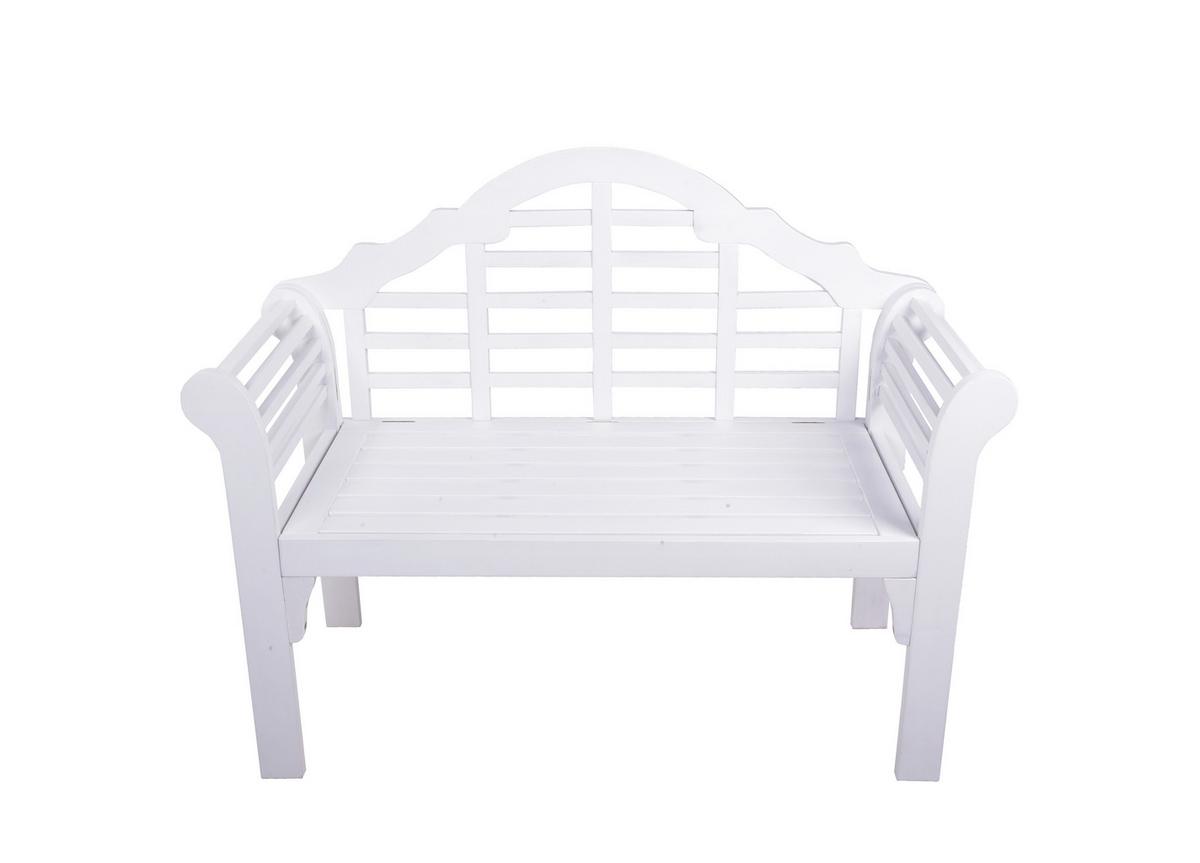 Gartenbank Holz Pattaya 2-Sitzer - Weiß, MODERN, Holz (54/95/124cm) - Gardenson