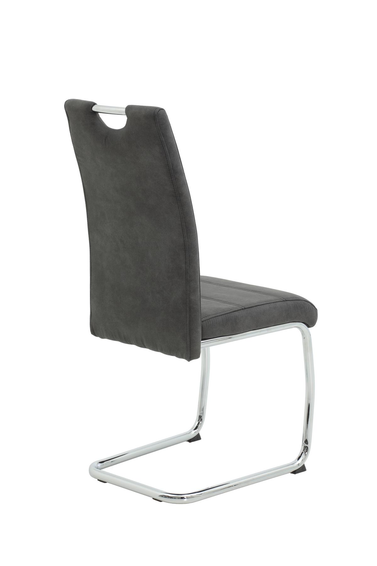 Schwingstuhl-set Flora Anthrazit B: 43 Cm - Chromfarben/Anthrazit, MODERN, Textil/Metall (43/98/59cm) - MID.YOU