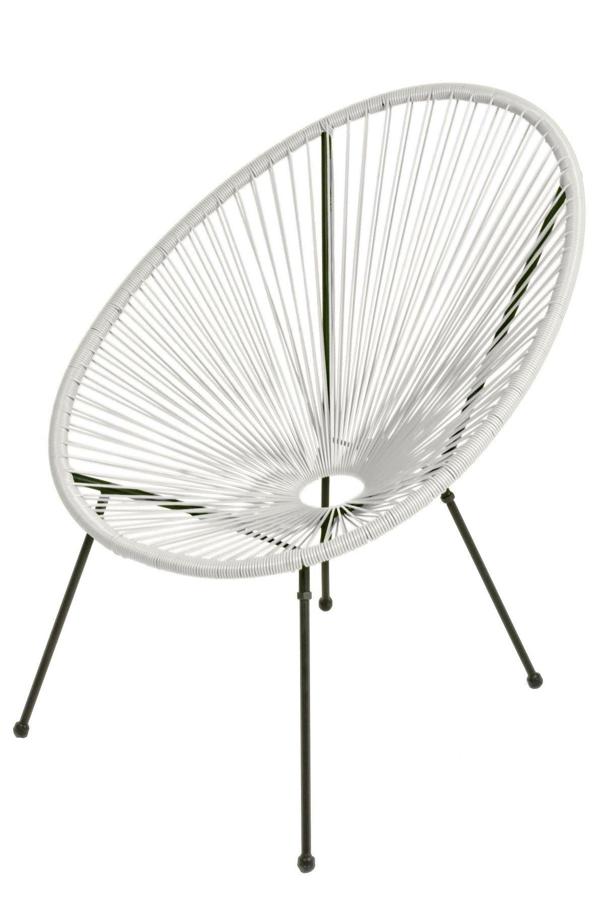 Gartensessel Dalida - Schwarz/Weiß, Basics, Kunststoff/Metall (73/93/73cm) - Gardenson