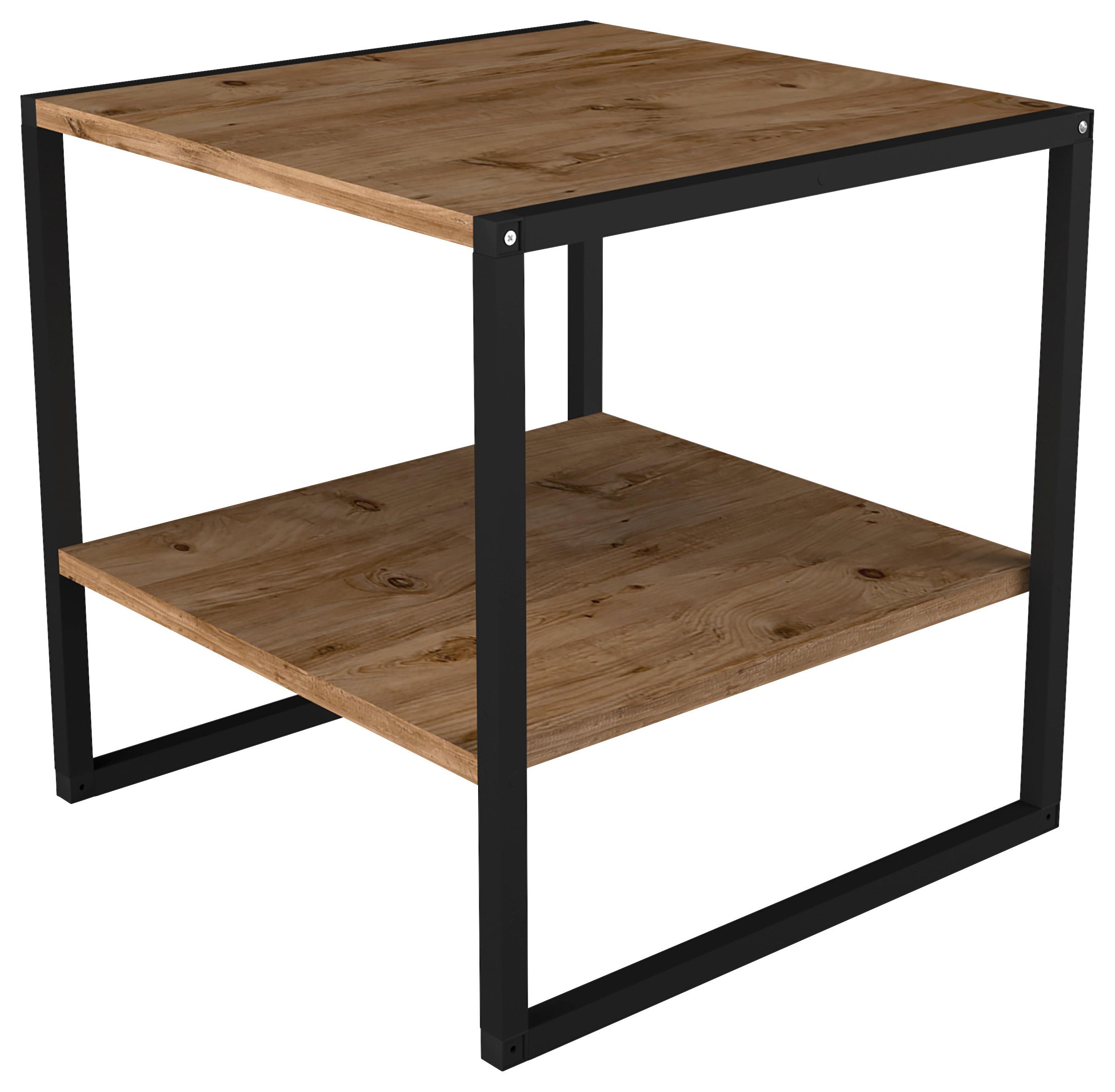 Couchtisch Insasi Honigeiche Dekor Schwarz - Honigeiche/Schwarz, Design, Holzwerkstoff/Metall (50/50/50cm) - MID.YOU
