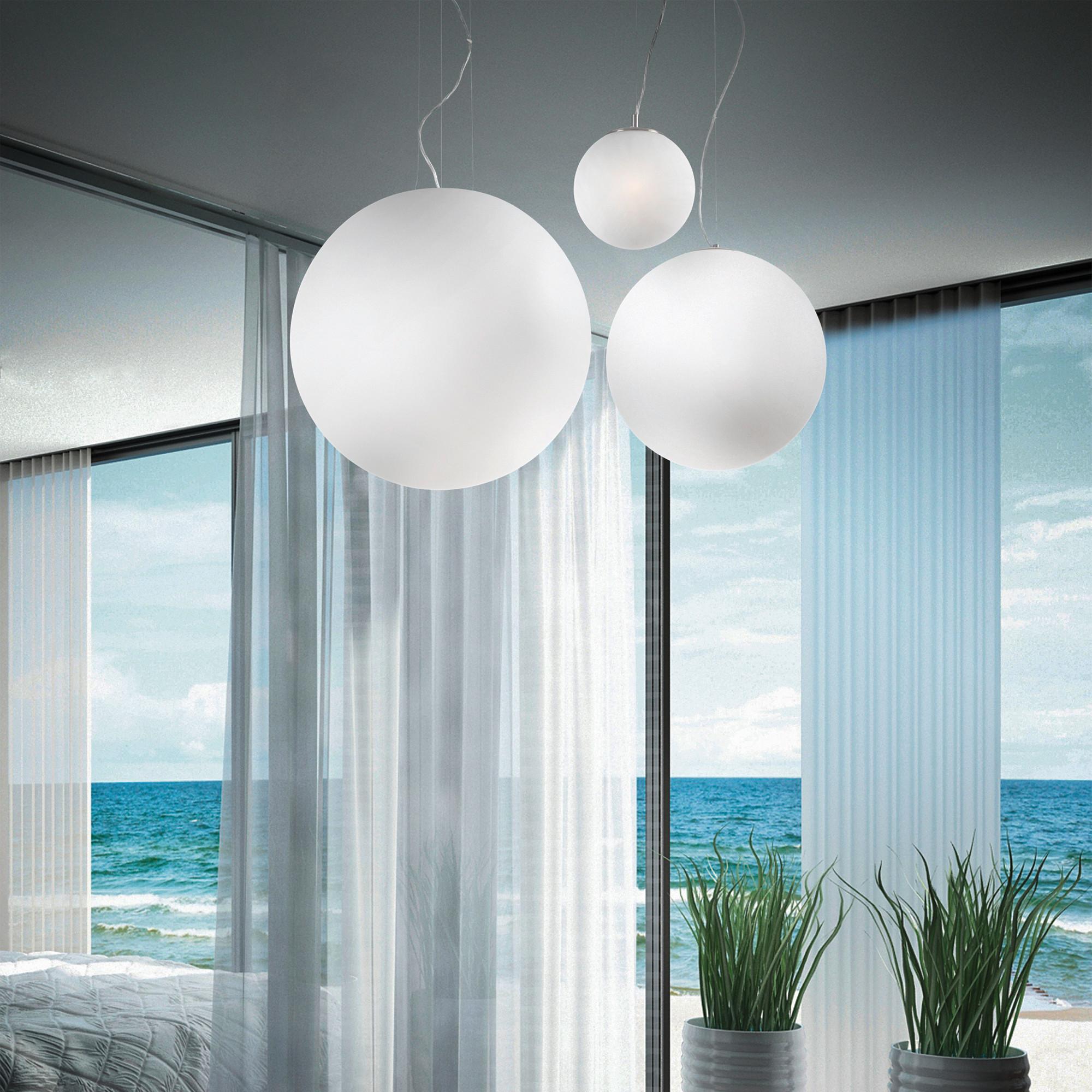 Hängeleuchte Bianco Kugel D: 50 cm - Weiß, Basics, Glas (50/75-250cm) - Ideal Lux