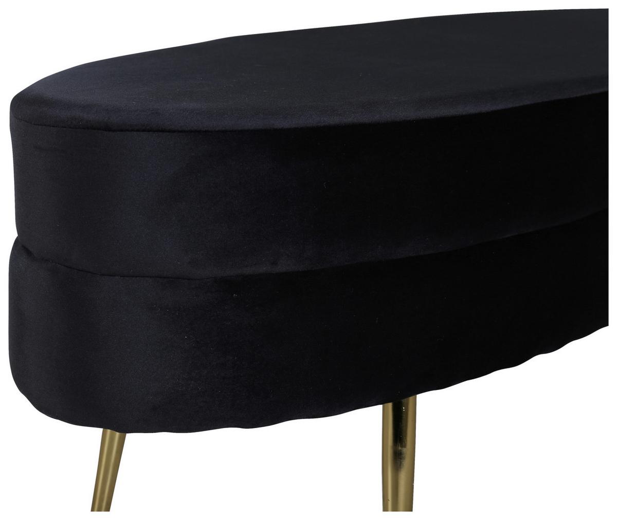 Hockerbank Otto - Goldfarben/Schwarz, Design, Textil/Metall (100/41/40cm) - Livetastic