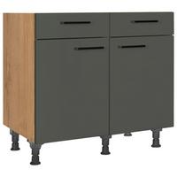 Schubkastenunterschrank Easytouch - Eichefarben/Grün, MODERN, Holzwerkstoff (90/87/56cm) - Nobilia
