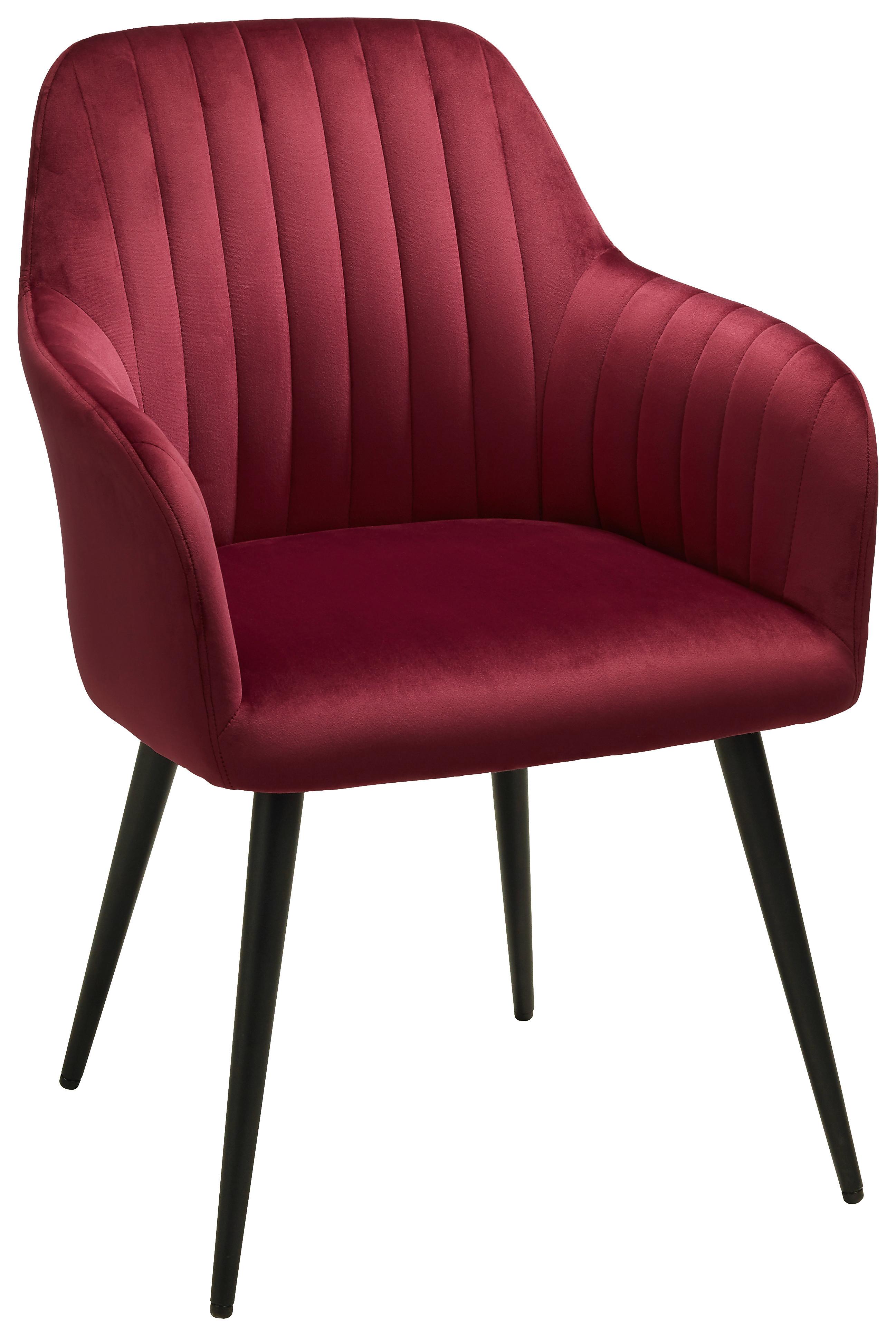 Židle S Područkami Martha -Top- - magenta/černá, Moderní, kov/textil (57/83,5/58cm) - Modern Living