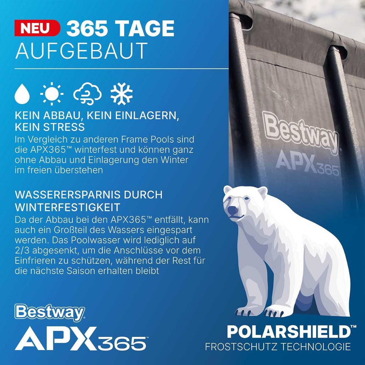 Pool Leonie - Blau/Dunkelgrau, KONVENTIONELL, Kunststoff/Metall (549/132cm) - Bestway