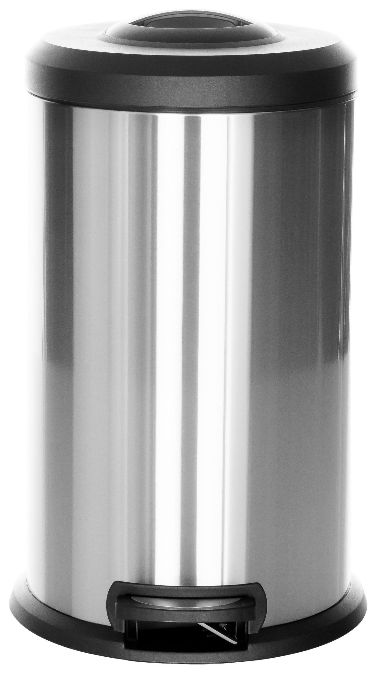 Abfallsammler Clean X - Silberfarben/Schwarz, Basics, Kunststoff/Metall (38/62-96/38cm) - MID.YOU