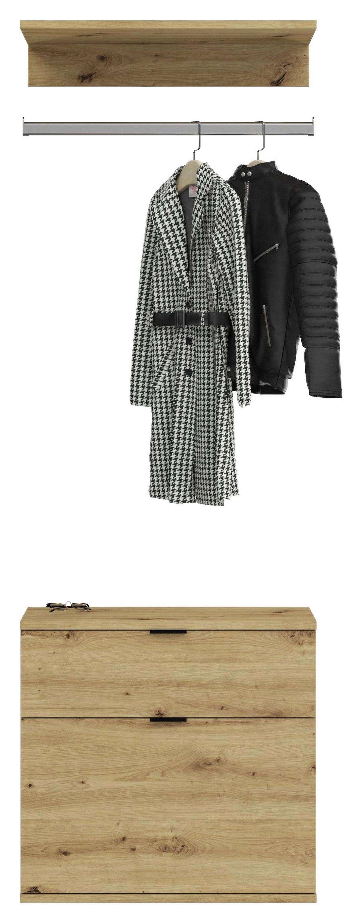 Garderobe Projekt X Eiche Artisan B: 183 cm - KONVENTIONELL, Glas/Holzwerkstoff (183/193/34cm) - MID.YOU