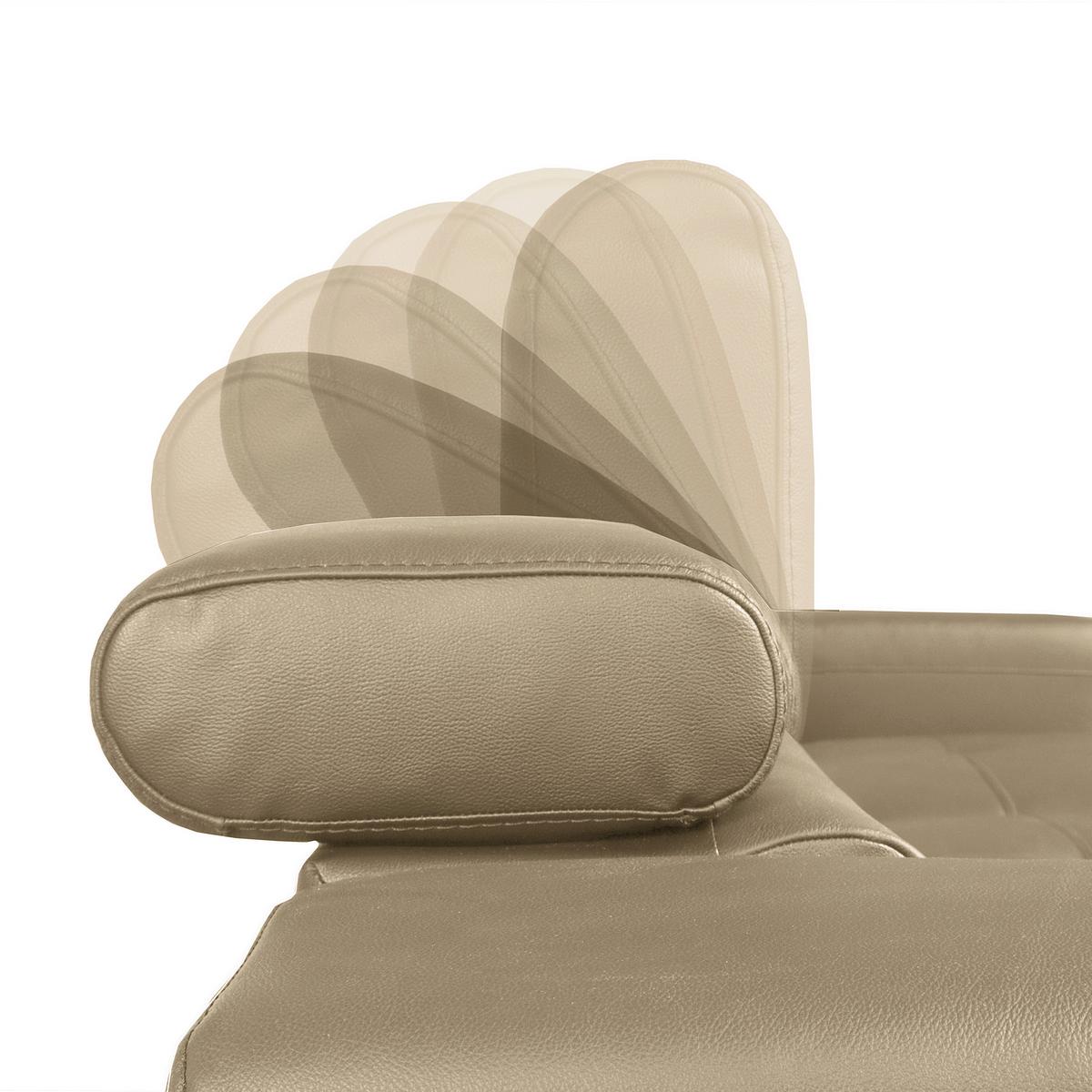 Ecksofa Torino Teilleder Hellgrau 247x173 - Hellgrau/Schwarz, Design, Leder/Textil (247/173cm) - Livetastic