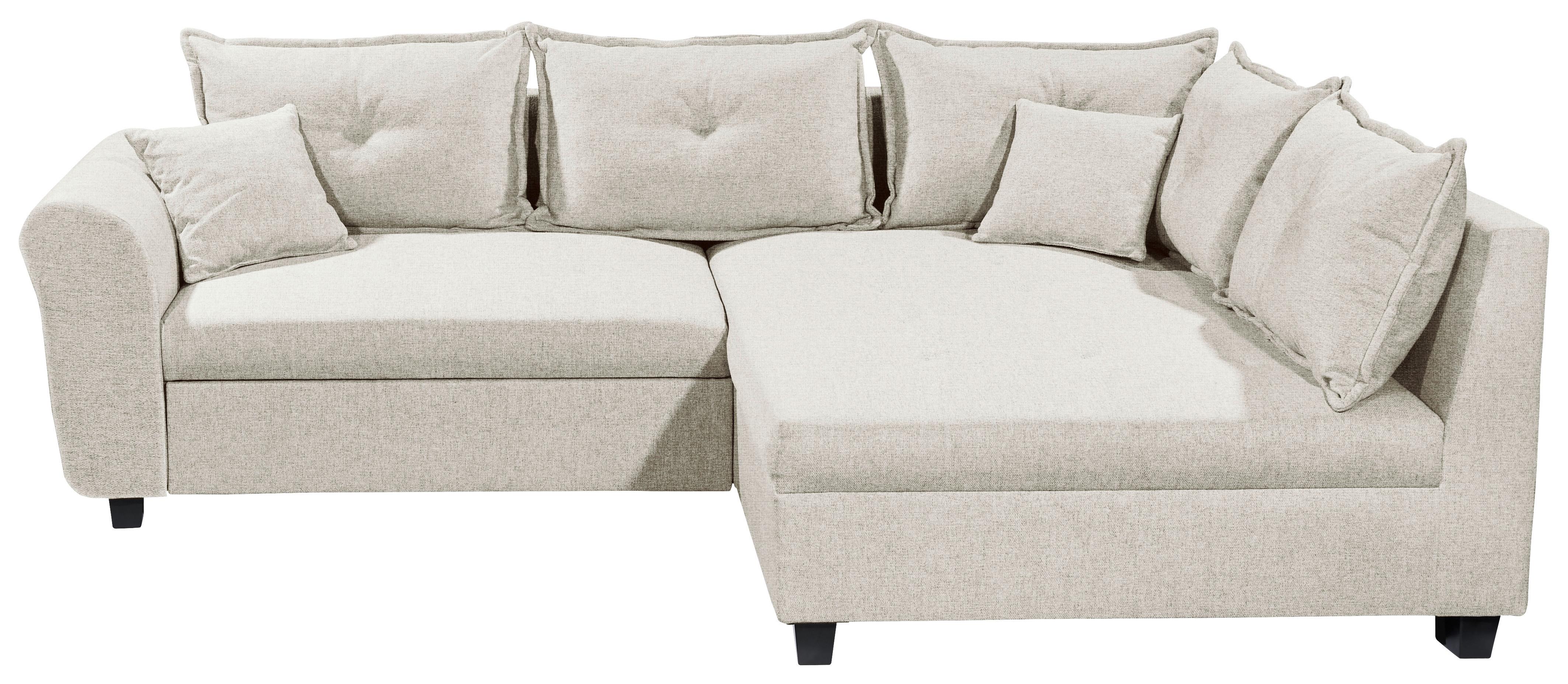 Ecksofa Liz Beige S: 252x175 cm - Beige/Schwarz, MODERN, Textil (252/175cm) - Livetastic