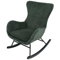 Schaukelstuhl Mit Armlehnen Granny Stoffbezug Grün - Schwarz/Grün, MODERN, Holz/Textil (67/92/85cm)