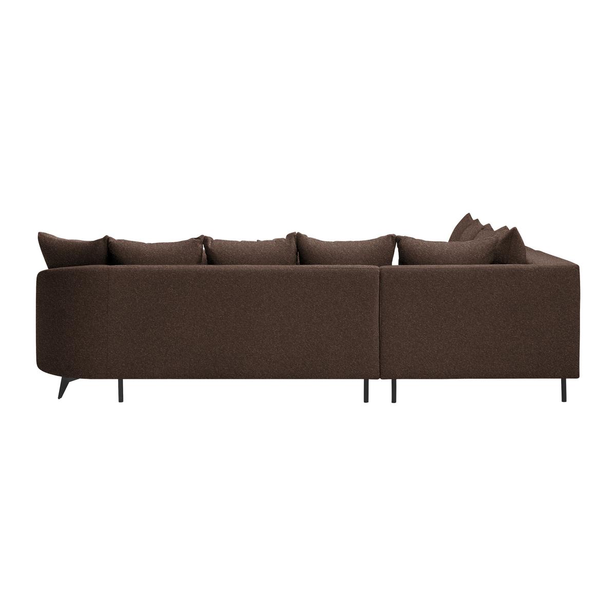 Rohová sedačka AXEL, levá, hnědá tkanina - černá/hnědá, Moderní, kov/textil (250/291cm) - Mömax