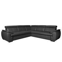 Ecksofa City Schwarz B: 265x265 Cm - Schwarz, Design, Leder (265/265cm) - Livetastic