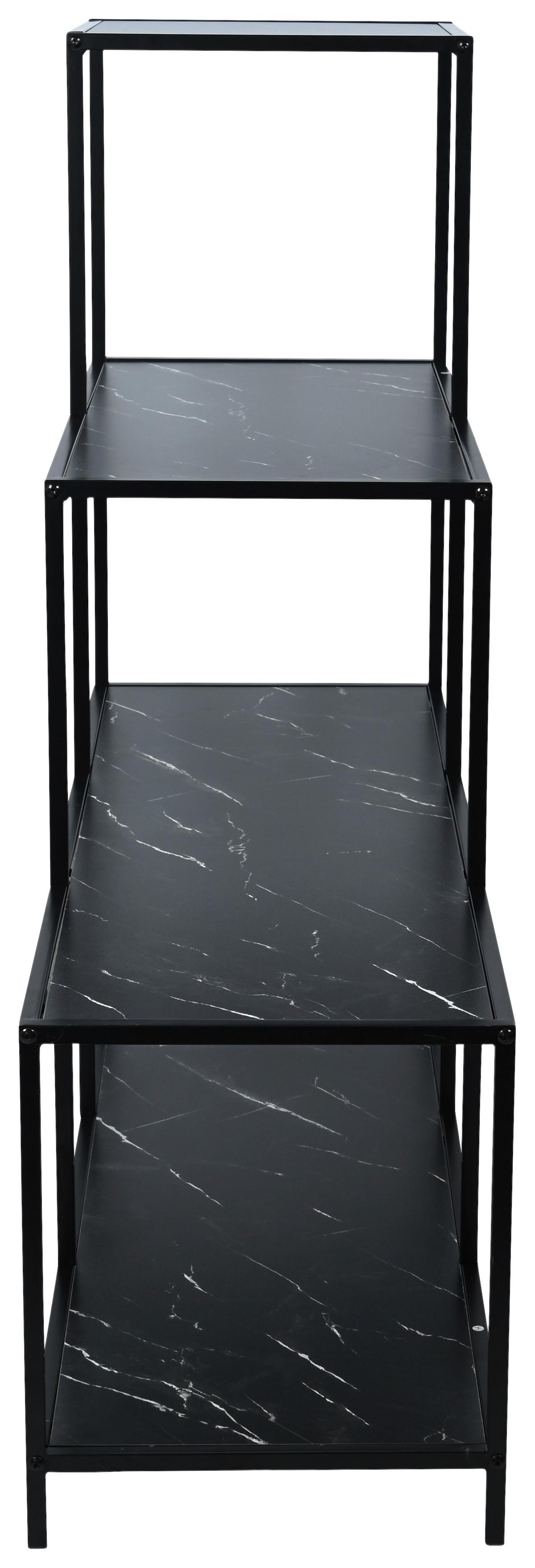 Regal Prag Schwarz B: 113 cm - Schwarz, Trend, Holzwerkstoff/Metall (113/118/39cm)