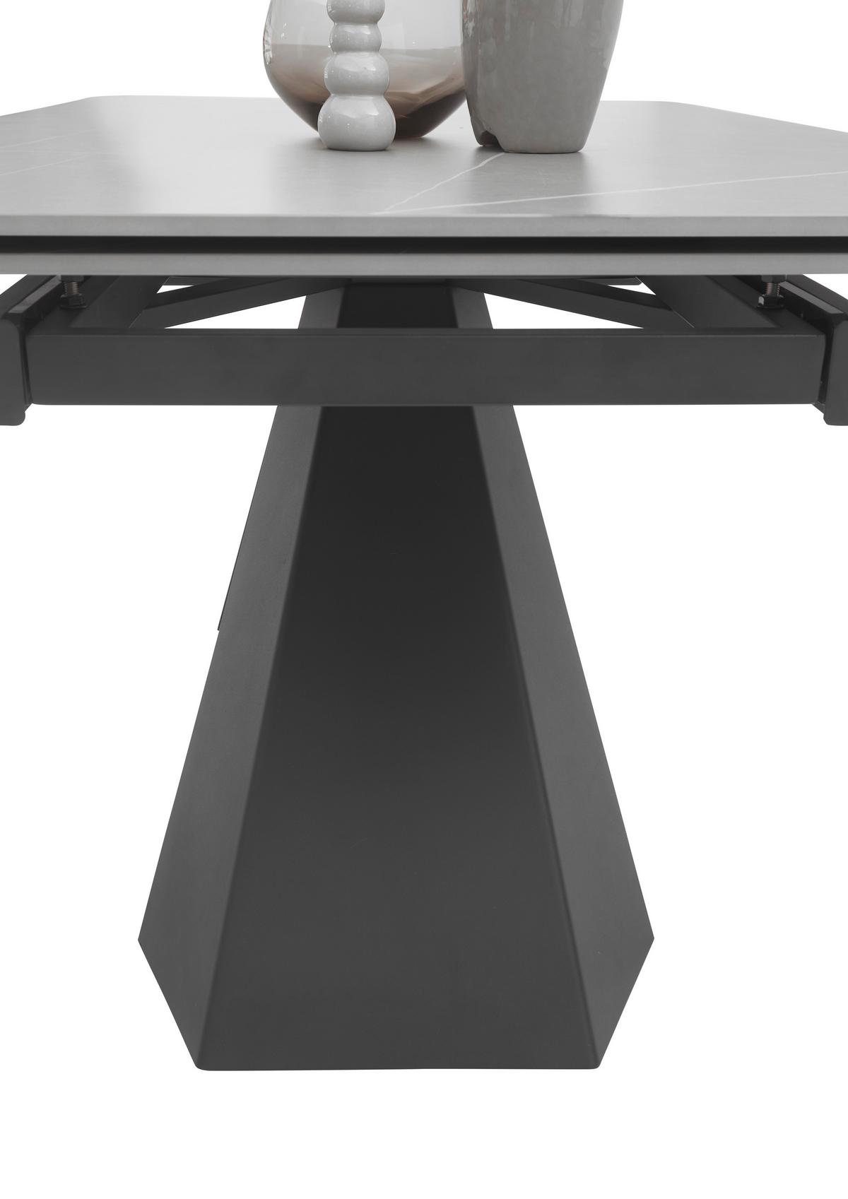 Esstisch Mitch - Hellgrau/Schwarz, MODERN, Keramik/Metall (160-240/90/76cm) - MID.YOU
