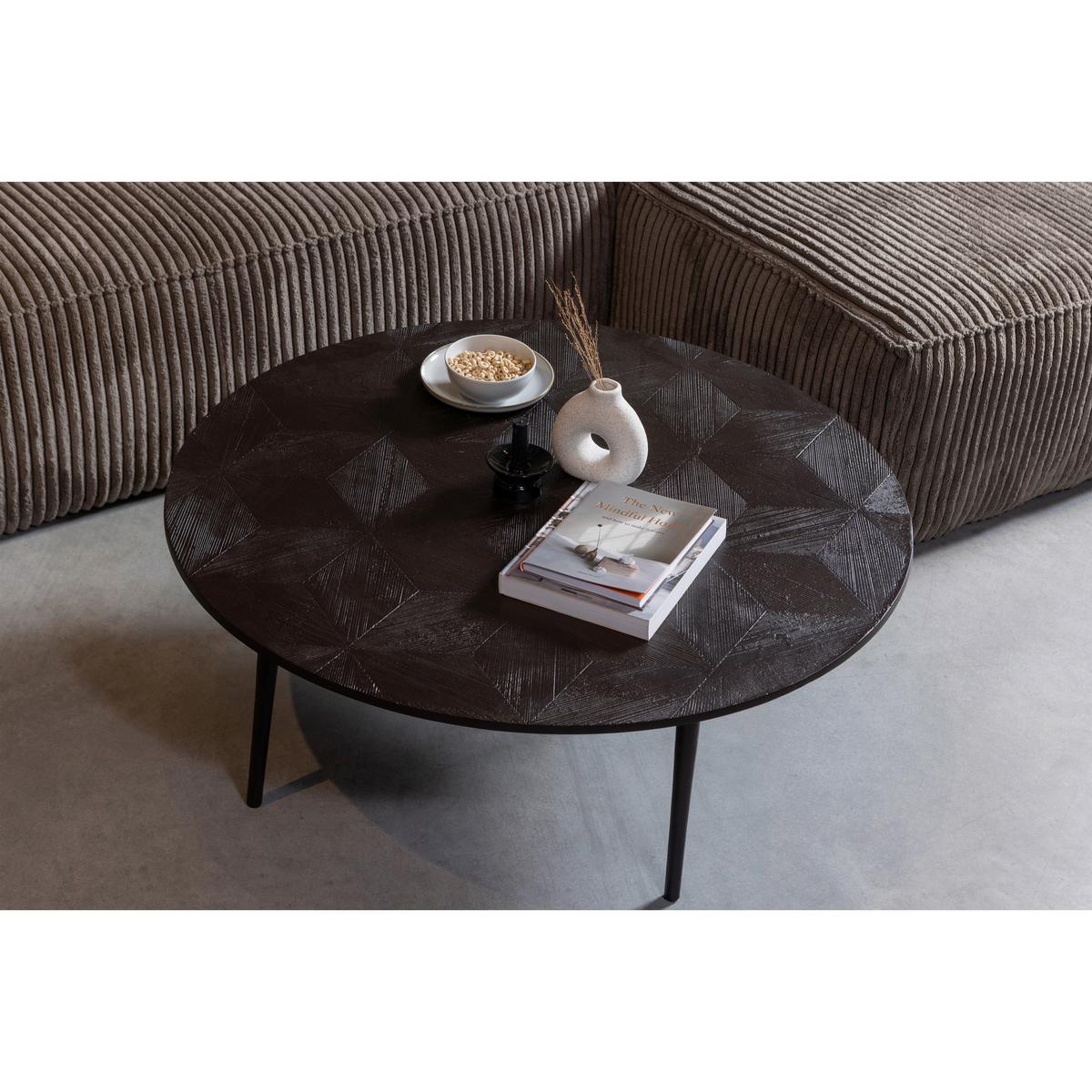 Ecksofa Bean Cognac S: 305x175cm - Cognac/Schwarz, Design, Leder/Textil (305/175cm) - Livetastic