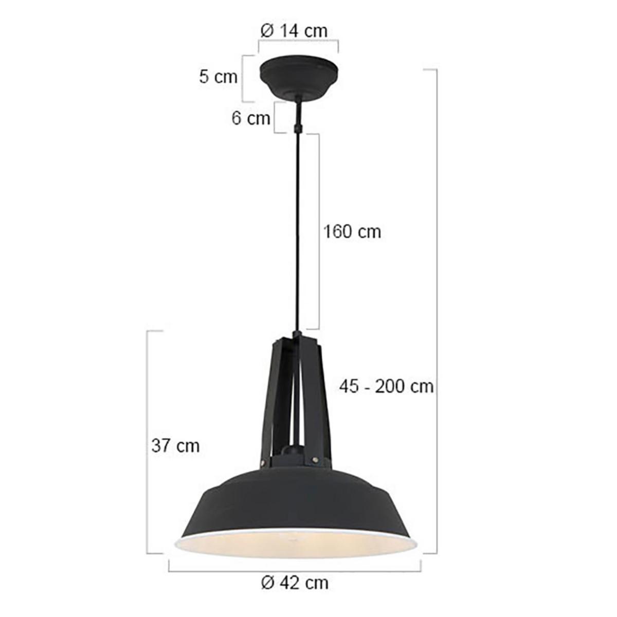 Pendelleuchte Eden - Schwarz, Trend, Metall (42/45-200/42cm)