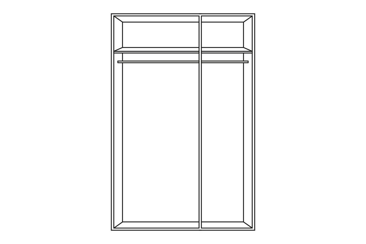 Drehtürenschrank Mit Spiegel 135cm Nadja, Weiß Dekor - Weiß, KONVENTIONELL, Glas/Holzwerkstoff (135/210/58cm) - MID.YOU