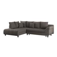 Ecksofa Mendoza - Graubraun/Schwarz, Design, Textil (197/309cm) - Ondega