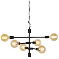 Hängeleuchte Nashville H: 248 cm 6-Flammig - Schwarz, Design, Metall (76/248cm) - It's about Romi