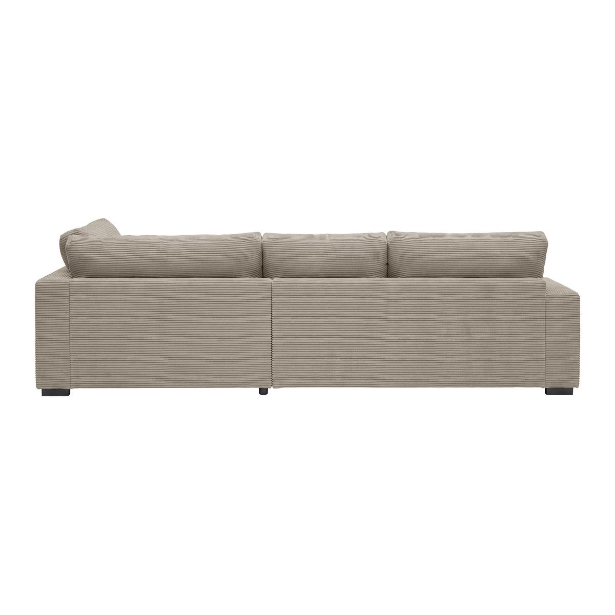 Rohová sedačka PEDRO, pravá, šedohnědý manšestr - černá/šedohnědá, Moderní, textil/plast (300/190cm) - Mömax