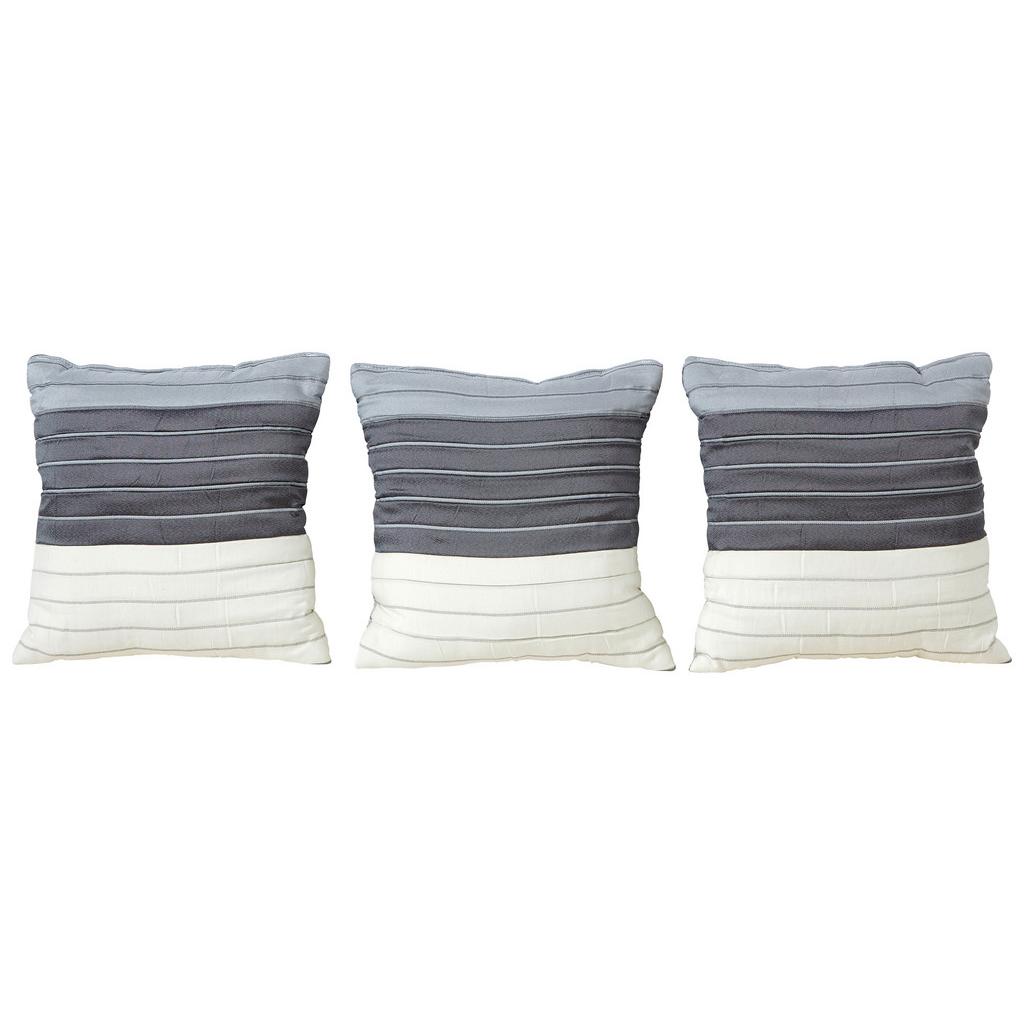 Zierkissen Columbia 3--Teilig. 40x40 cm Baumwolle Grau/Weiß